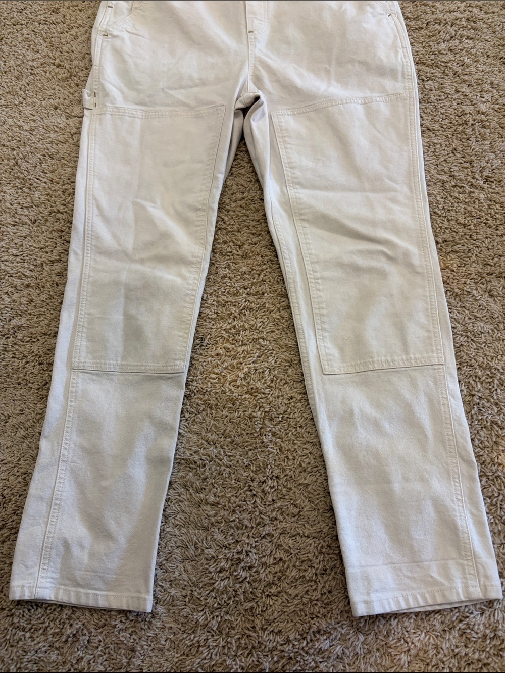 EUC REI Cooperative Trailsmith Cream Utility Painters Overalls, Womens 6 - Picture 3 of 14